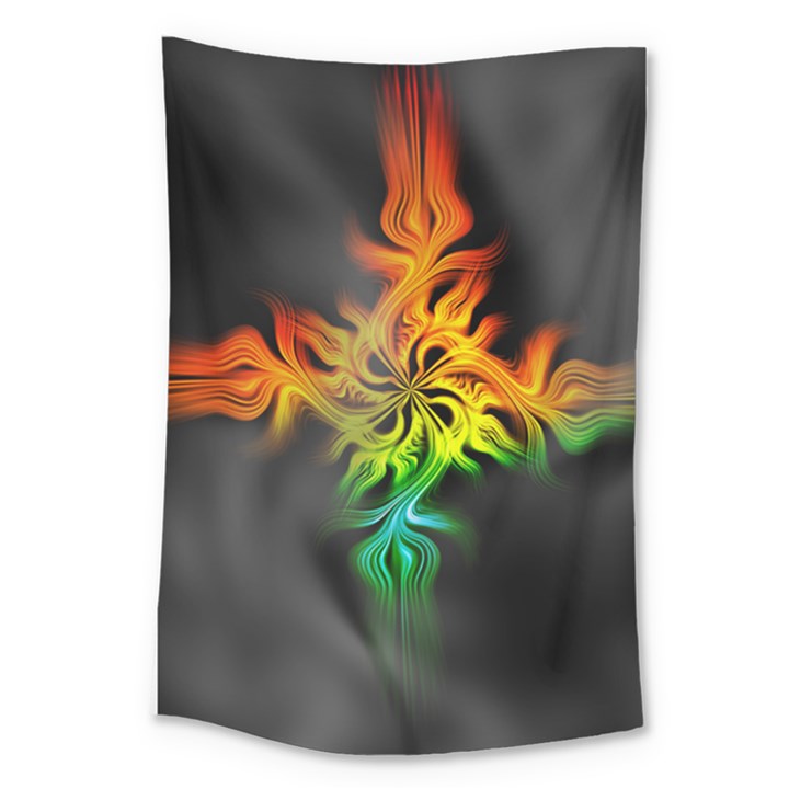 Smoke Rainbow Abstract Fractal Large Tapestry