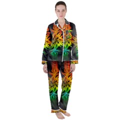 Smoke Rainbow Abstract Fractal Satin Long Sleeve Pyjamas Set by HermanTelo