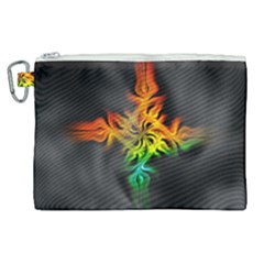 Smoke Rainbow Abstract Fractal Canvas Cosmetic Bag (xl)