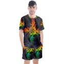 Smoke Rainbow Abstract Fractal Men s Mesh Tee and Shorts Set View1