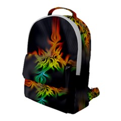 Smoke Rainbow Abstract Fractal Flap Pocket Backpack (large)