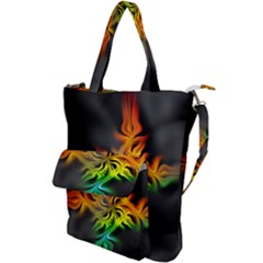 Smoke Rainbow Abstract Fractal Shoulder Tote Bag