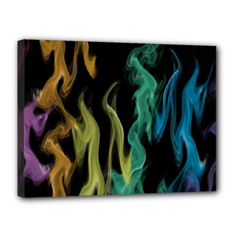 Smoke Rainbow Colors Colorful Fire Canvas 16  X 12  (stretched)