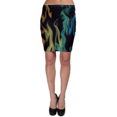 Smoke Rainbow Colors Colorful Fire Bodycon Skirt by HermanTelo