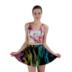 Smoke Rainbow Colors Colorful Fire Mini Skirt by HermanTelo