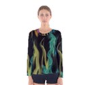 Smoke Rainbow Colors Colorful Fire Women s Long Sleeve Tee View1