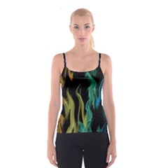 Smoke Rainbow Colors Colorful Fire Spaghetti Strap Top