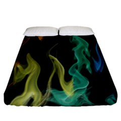 Smoke Rainbow Colors Colorful Fire Fitted Sheet (california King Size) by HermanTelo