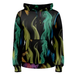 Smoke Rainbow Colors Colorful Fire Women s Pullover Hoodie