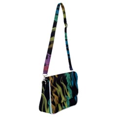 Smoke Rainbow Colors Colorful Fire Shoulder Bag With Back Zipper by HermanTelo