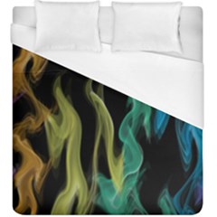 Smoke Rainbow Colors Colorful Fire Duvet Cover (king Size)