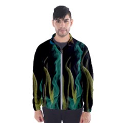 Smoke Rainbow Colors Colorful Fire Men s Windbreaker