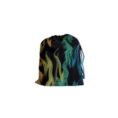 Smoke Rainbow Colors Colorful Fire Drawstring Pouch (xs)