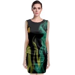 Smoke Rainbow Colors Colorful Fire Classic Sleeveless Midi Dress by HermanTelo