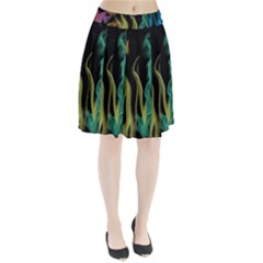 Smoke Rainbow Colors Colorful Fire Pleated Skirt