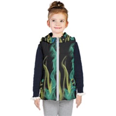 Smoke Rainbow Colors Colorful Fire Kids  Hooded Puffer Vest