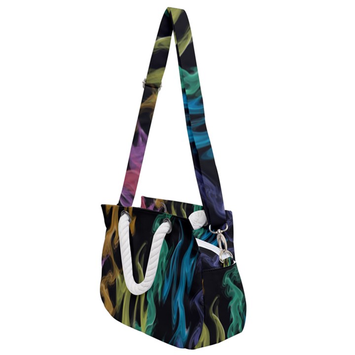 Smoke Rainbow Colors Colorful Fire Rope Handles Shoulder Strap Bag