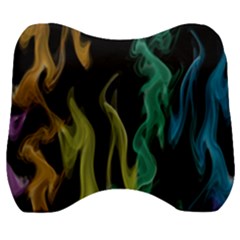 Smoke Rainbow Colors Colorful Fire Velour Head Support Cushion