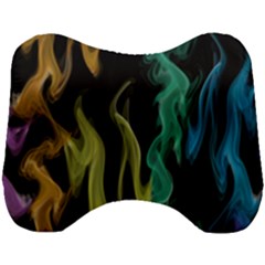 Smoke Rainbow Colors Colorful Fire Head Support Cushion