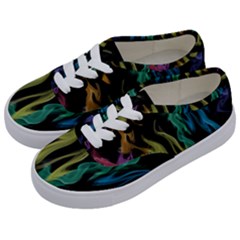 Smoke Rainbow Colors Colorful Fire Kids  Classic Low Top Sneakers by HermanTelo