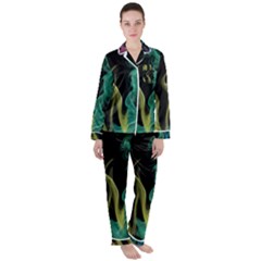 Smoke Rainbow Colors Colorful Fire Satin Long Sleeve Pyjamas Set by HermanTelo