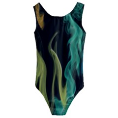 Smoke Rainbow Colors Colorful Fire Kids  Cut-out Back One Piece Swimsuit