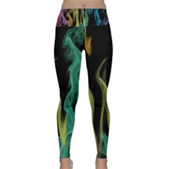 Smoke Rainbow Colors Colorful Fire Lightweight Velour Classic Yoga Leggings