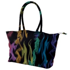 Smoke Rainbow Colors Colorful Fire Canvas Shoulder Bag by HermanTelo