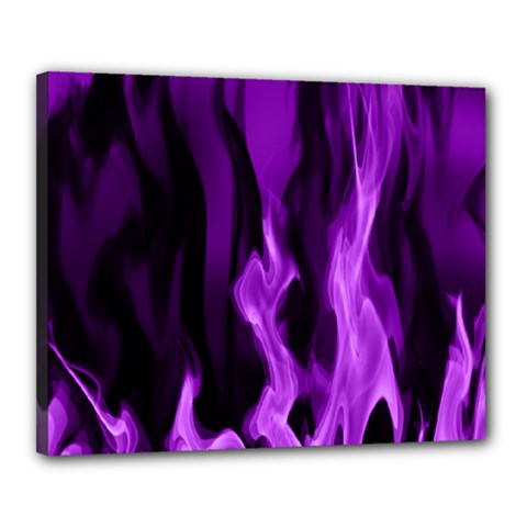 Smoke Flame Abstract Purple Canvas 20  X 16  (stretched)