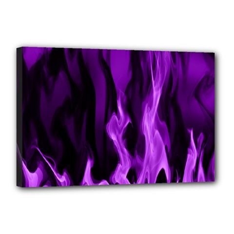 Smoke Flame Abstract Purple Canvas 18  X 12  (stretched) by HermanTelo