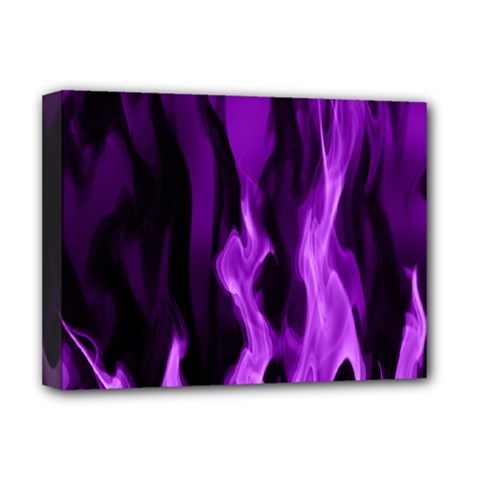 Smoke Flame Abstract Purple Deluxe Canvas 16  X 12  (stretched) 