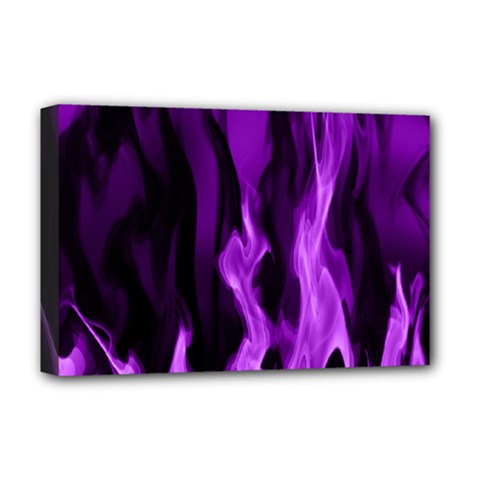 Smoke Flame Abstract Purple Deluxe Canvas 18  X 12  (stretched)