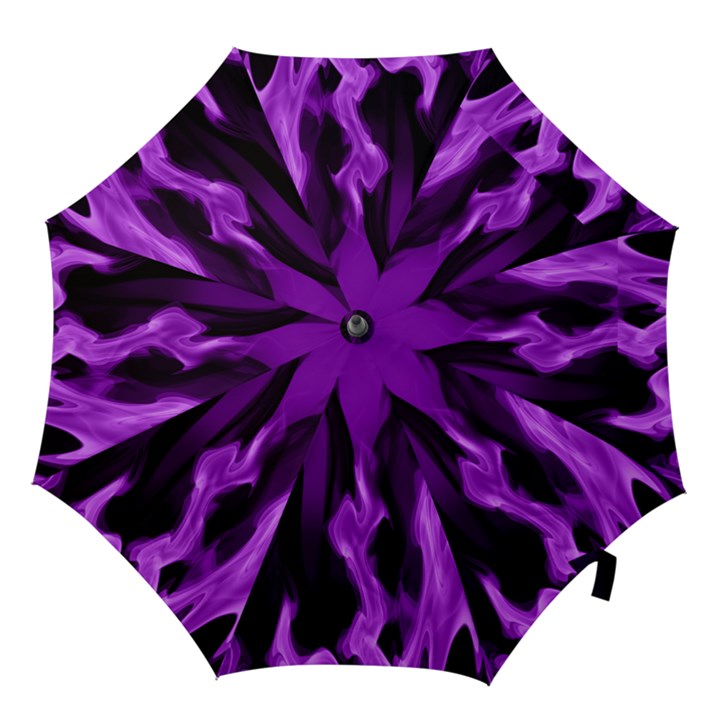 Smoke Flame Abstract Purple Hook Handle Umbrellas (Large)