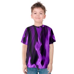 Smoke Flame Abstract Purple Kids  Cotton Tee