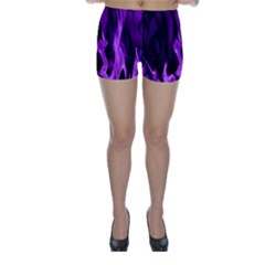 Smoke Flame Abstract Purple Skinny Shorts