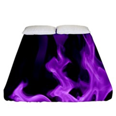 Smoke Flame Abstract Purple Fitted Sheet (california King Size)