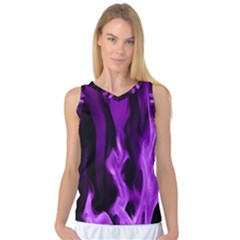 Smoke Flame Abstract Purple Women s Basketball Tank Top