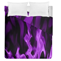 Smoke Flame Abstract Purple Duvet Cover Double Side (queen Size)