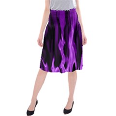 Smoke Flame Abstract Purple Midi Beach Skirt