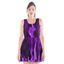 Smoke Flame Abstract Purple Scoop Neck Skater Dress View1