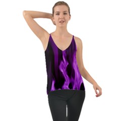 Smoke Flame Abstract Purple Chiffon Cami by HermanTelo