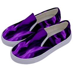 Smoke Flame Abstract Purple Kids  Canvas Slip Ons by HermanTelo