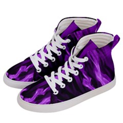 Smoke Flame Abstract Purple Men s Hi-top Skate Sneakers by HermanTelo