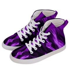 Smoke Flame Abstract Purple Women s Hi-top Skate Sneakers