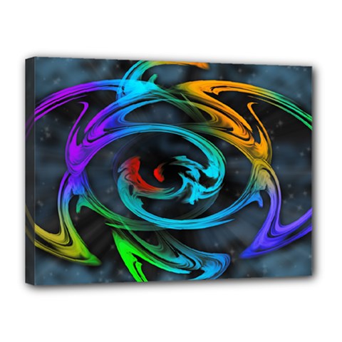 Rainbow Fractal Clouds Stars Canvas 16  X 12  (stretched)