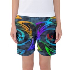 Rainbow Fractal Clouds Stars Women s Basketball Shorts