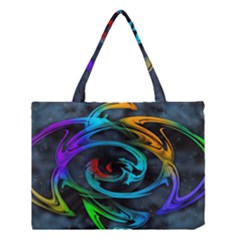 Rainbow Fractal Clouds Stars Medium Tote Bag