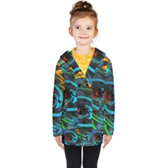 Rainbow Fractal Clouds Stars Kids  Double Breasted Button Coat by HermanTelo