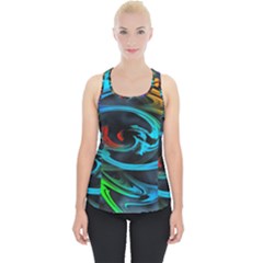 Rainbow Fractal Clouds Stars Piece Up Tank Top