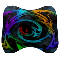 Rainbow Fractal Clouds Stars Velour Head Support Cushion by HermanTelo